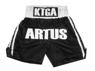 Pantalones boxeo personalizados : KNBXCUST-2042-Negro